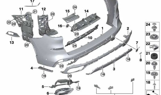 Soporte para sensor de aparcamiento PDC OEM 51125A4F542 para BMW G05 (X5). Original BMW