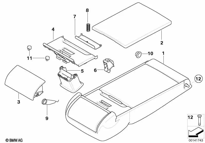 Support rubber for BMW 5 Series E61, E61N (OEM 52206951191). Original BMW.