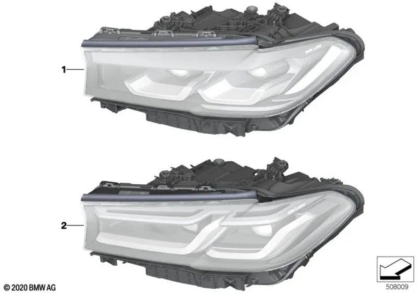 Faro LED AHL derecho para BMW F90N, G30N, G31N (OEM 63118084378). Original BMW