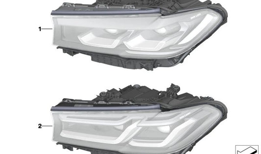 Right AHL LED headlight for BMW F90N, G30N, G31N (OEM 63119479264). Genuine BMW.