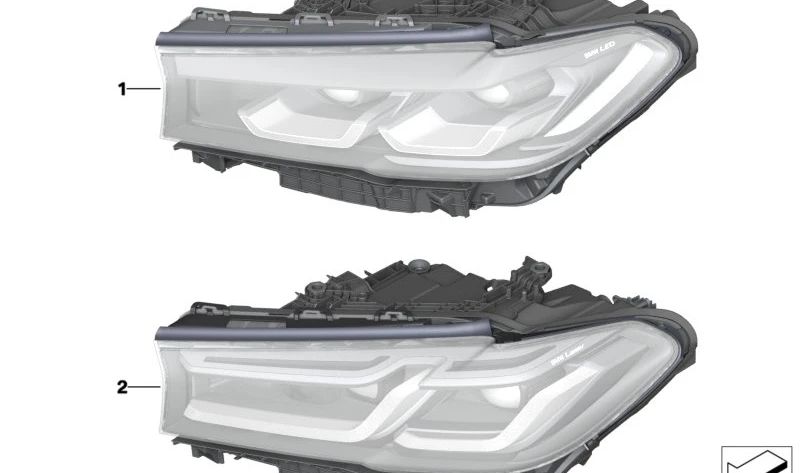 Faro láser LED izquierdo OEM 63119479269 para BMW F90 (M5), G30 (Serie 5 Berlina), G31 (Serie 5 Touring). Original BMW