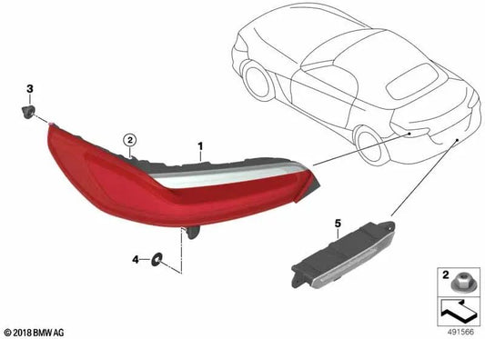 Piloto Trasero Parachoques para BMW Z4 G29 (OEM 63217450452). Original BMW.