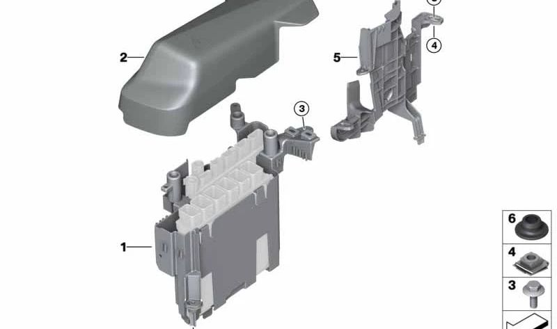 Soporte sensor de batería OEM 12908663502 para BMW {G05, G18, G06, G07}. Original BMW.