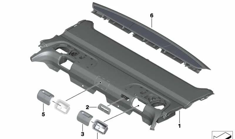 Cubierta de reposabrazos en Alcántara OEM 51467421517 para BMW Serie 7 (G11, G12). Original BMW.