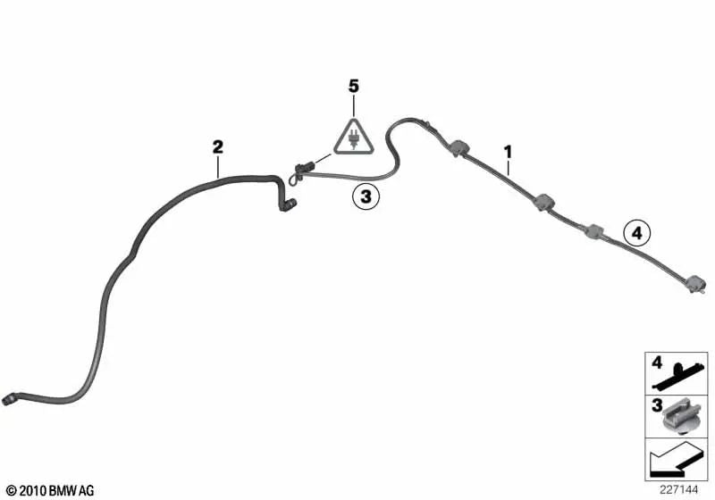 Windshield Washer System Nozzle Chain for BMW X3 F25, X4 F26 (OEM 61667213281). Original BMW