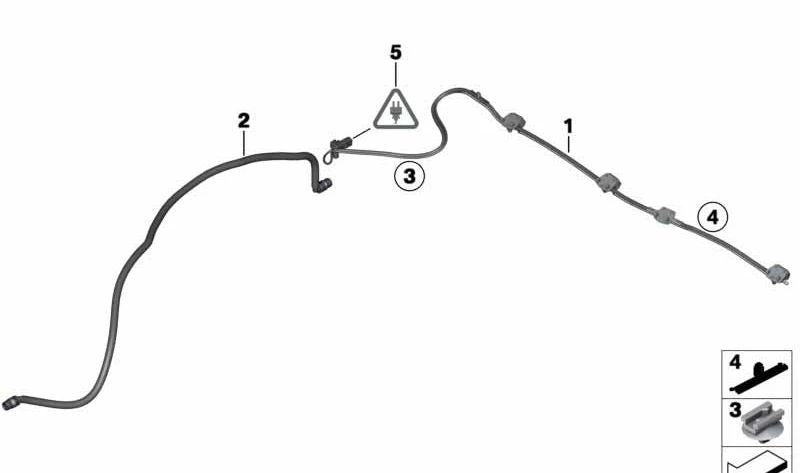 Cadena de boquillas del sistema de limpieza de parabrisas para BMW F25, F26 (OEM 61667289921). Original BMW