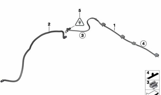 Cadena de boquillas del sistema de limpieza de parabrisas para BMW F25, F26 (OEM 61667289921). Original BMW