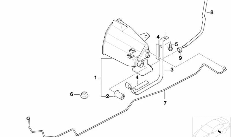 Aktivierten Kohlenstofffilter für mehrere BMW -Modelle (OEM 16111183568). Original BMW