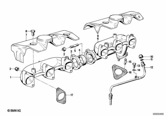 Rear exhaust manifold for BMW E12, E24, E23 (OEM 11621260071). Original BMW