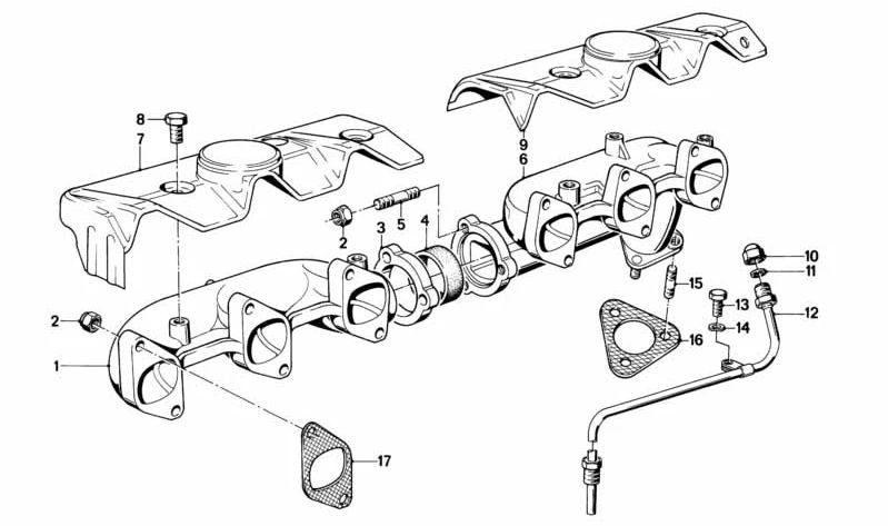 Junta sin amianto para BMW E12, E24, E23 (OEM 18301723884). Original BMW.