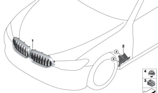 Dekorativer Frontgrill für BMW G32N (OEM 51139464238). Original BMW.