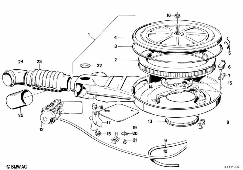 Kontrolventana para BMW E30, E28 (OEM 13721717802). Original BMW.