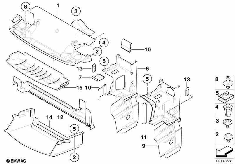 Conducto de aire izquierda para BMW Serie 3 E36 (OEM 51718165311). Original BMW