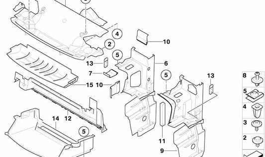 Condotto d'aria sinistro per la serie BMW 3 E36 (OEM 51718171299). BMW originale.