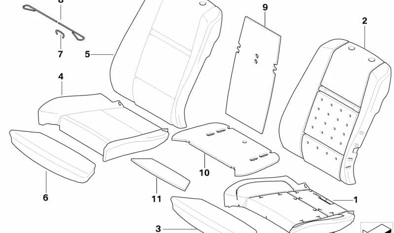 Parte de cojín del asiento para BMW X5 E70 (OEM 52107161894). Original BMW