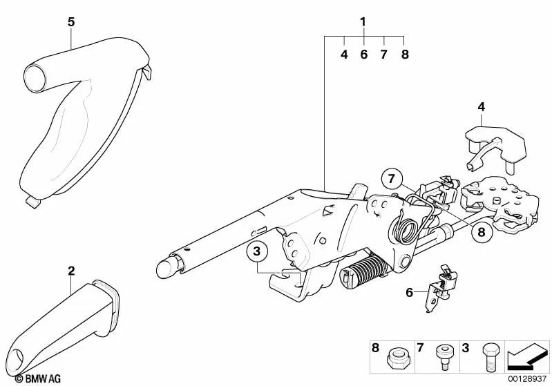 Palanca del freno de mano para BMW E60, E60N, E61N (OEM 34406773958). Original BMW