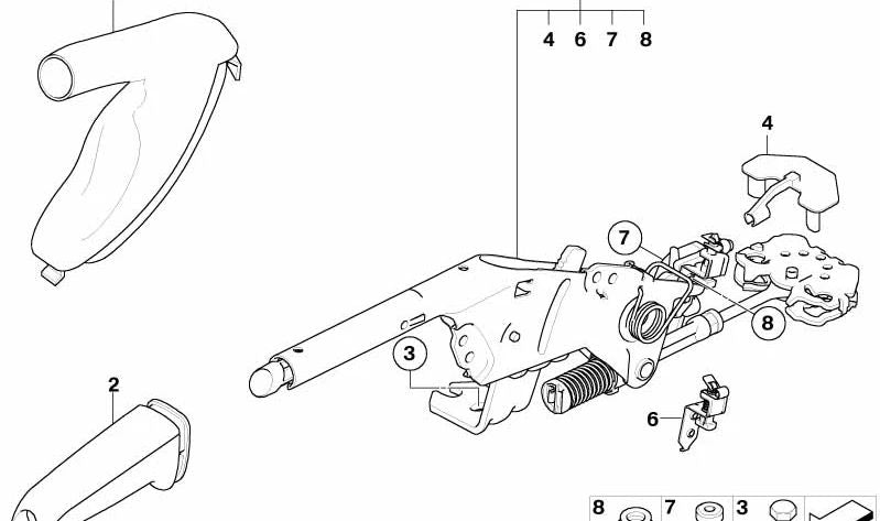 Palanca de freno de mano para BMW E60N, E61N (OEM 34406773959). Original BMW.