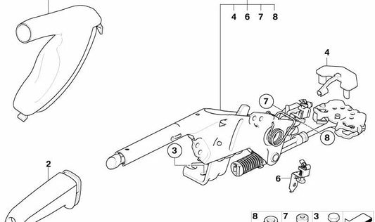 Palanca de freno de mano para BMW E60N, E61N (OEM 34406773959). Original BMW.