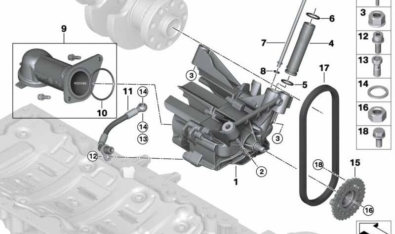 O-Ring para BMW Serie 7 F01, F02, G12 (OEM 11417584785). Original BMW