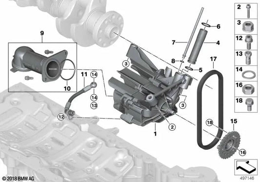 Tornillo para BMW Serie 5 F07, F10, F11, G30, G31N, Serie 6 F06, F12, F13, Serie 7 F01, F02, F04, G11, G12, Serie 8 G14, G15, G16, X5 E70, F15, G05, X6 E71, F16, G06, X7 G07 (OEM 07129905691). Original BMW.