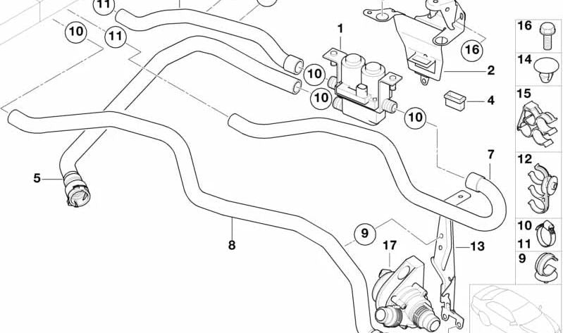 Manguera Radiador-Depósito de Expansión para BMW E53 (OEM 64218380127). Original BMW