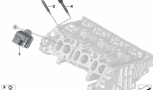 Bujía incandescente con sensor de presión para BMW F20N, F21N, F45, F46, X1 F48, MINI F54, F60 (OEM 12232361832). Original BMW