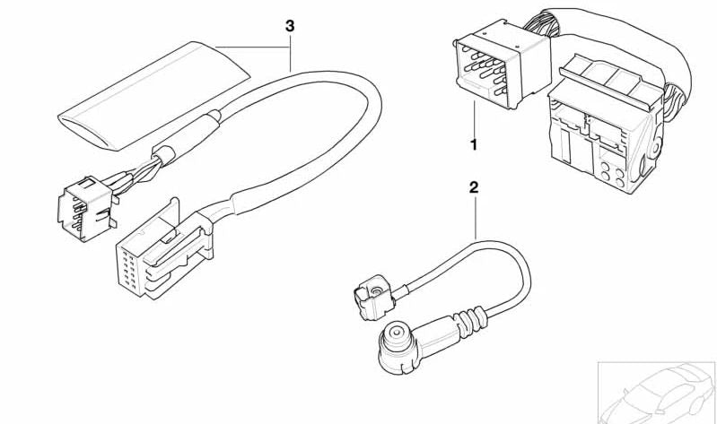 Cavo Adattatore radio OEM 61126913957 per BMW E39, E53, R50, R53. BMW originale.