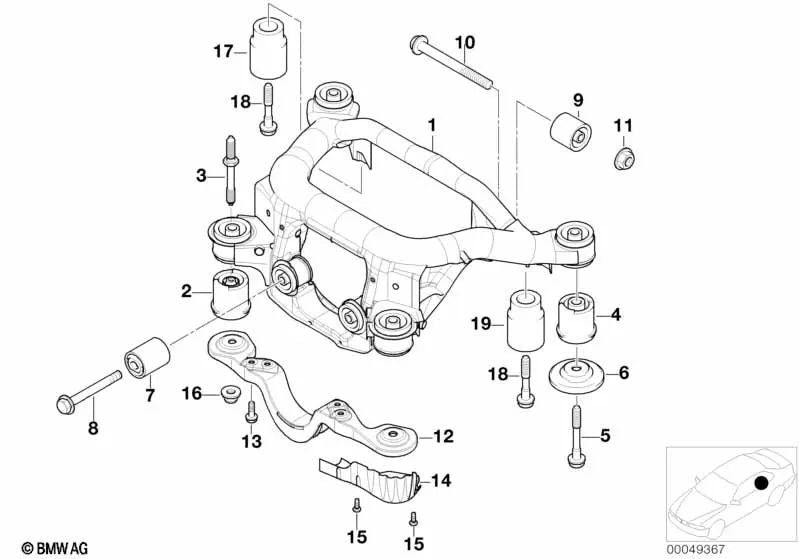 Disco de tope trasero para BMW E46 Serie 3, E83, E83N X3, E85, E86, E89 Z4 (OEM 33306779486). Original BMW