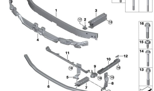 Left vertical connection for BMW 2 Series U06 (OEM 51119880877). Original BMW