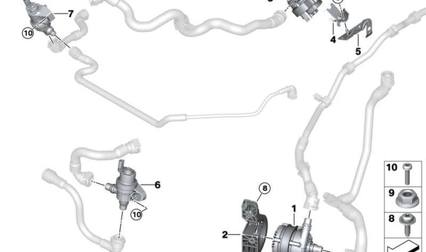 Soporte para BMW Serie 1 F40, F52, F70, Serie 2 F44, F45N, U06, X1 F48N, F49N, U11, X2 F39, U10, MINI F54, F55, F56, F57, F60 (OEM 11518670866). Original BMW