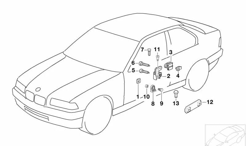 Thread plate for BMW 3 Series E36 (OEM 51338169501). Genuine BMW.