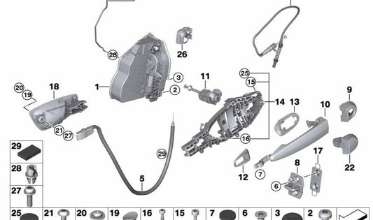 Cubierta Cilindro de Cierre Imprimada Izquierda para BMW Serie 1 E81, E82, E87, E88 (OEM 51217161423). Original BMW