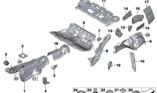 Akustischer Isolator rechts OEM 51487438304 für BMW G20, G28. Original BMW.