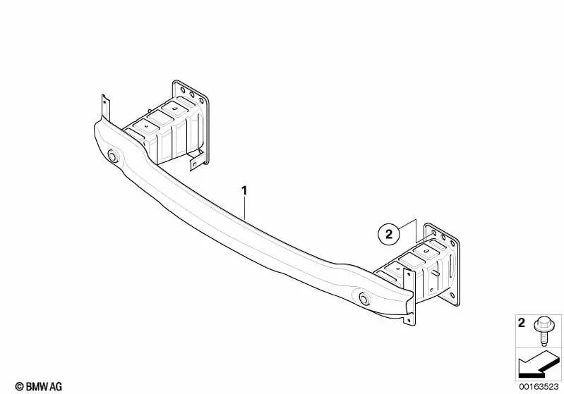 Soporte parachoques delantero para BMW E70, E71, E72 (OEM 51117178599). Original BMW