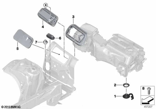 Dichtungsrahmen für BMW 5er F90, F90N, G30, G30N, G31, G31N, G38, G38N; Serie 6 G32, G32N; Serie 7 G11, G11N, G12, G12N; Serie 8 F91, F92, F93, G14, G15, G16 (OEM 64319301574). Original BMW.