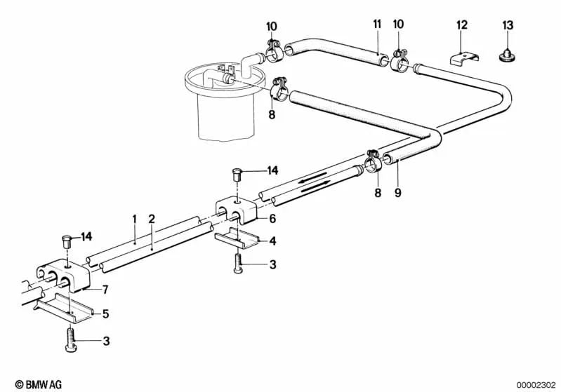 Rücklaufleitung para BMW Serie 7 E23 (OEM 16121121488). Original BMW.