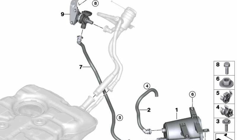 Tubo de ventilación para BMW Serie 7 G11, G12 (OEM 16137358681). Original BMW