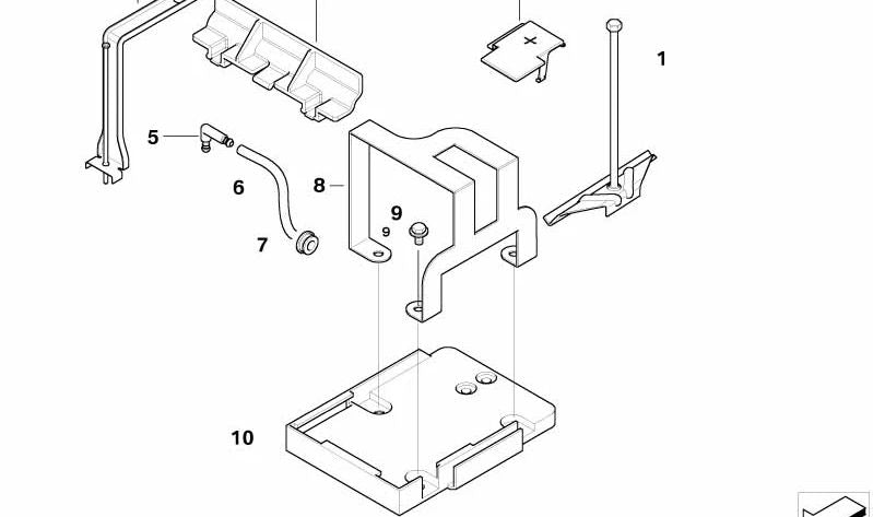 Soporte de batería para BMW Z4 E85, E86 (OEM 61216911024). Original BMW