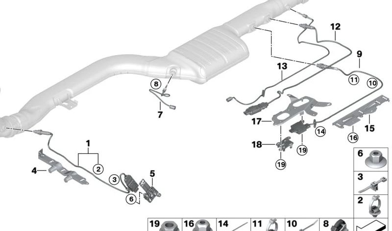 Sensor de Temperatura de Gases de Escape para BMW G14, G15 (OEM 13628476041). Original BMW