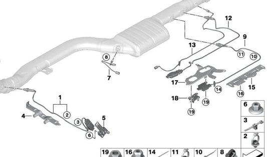 Sensor de Temperatura de Gases de Escape para BMW G14, G15 (OEM 13628476041). Original BMW