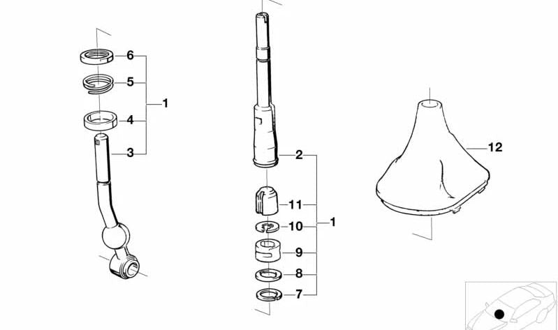 OEM 25111220228 Wechselknopf für BMW E21, E30, E12, E28, E24, E23, E32. Original BMW.