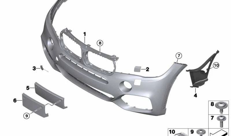 Rejilla de conducción de aire izquierda para BMW X5 F15 (OEM 51118056305). Original BMW