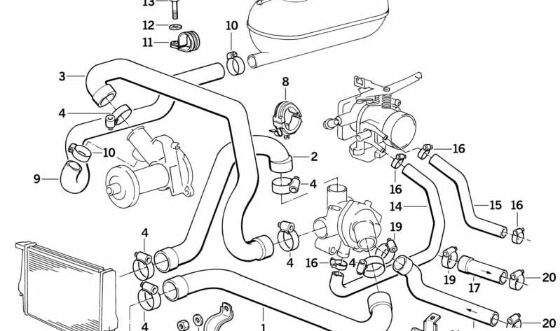 Soporte de bomba de agua OEM 11531279946 para BMW E30. Original BMW.