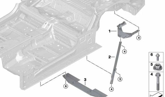 Barra de torção traseira direita OEM 51617439406 para BMW G14. BMW original.