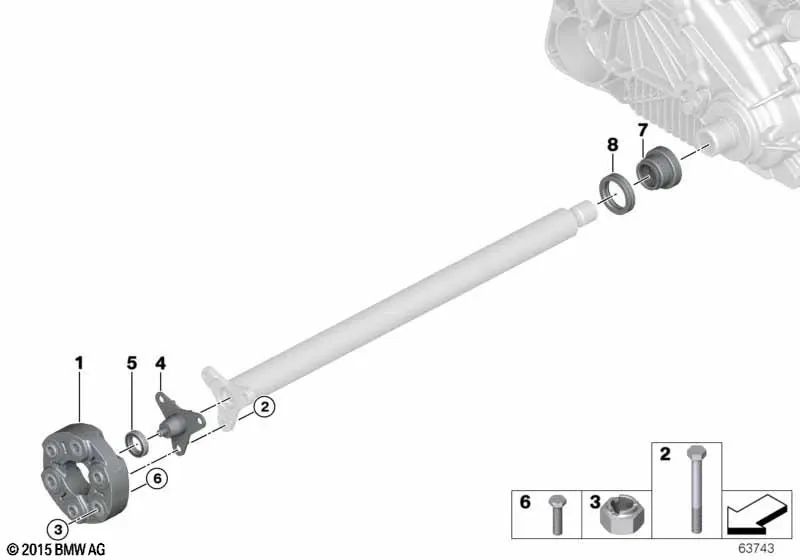 Gomas de acoplamiento para BMW E53, E70, E71 (OEM 26117503159). Original BMW