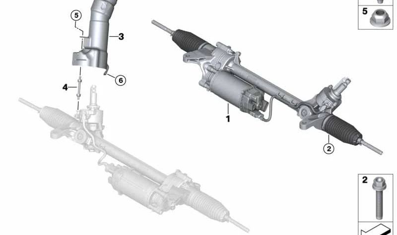 Lenkungswärmeschutzplatte für BMW 5er G30, G31, 6er G32, 7er G11, G12, 8er G14, G15, G16 (OEM 32106865920). Original BMW