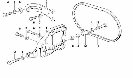 Vis hexagonale pour BMW E21, E30, E36, E46, E12, E28, E34, E39, E60, E61, E24, E23, E32, E31, E83, E53 (OEM 07119905549). BMW d'origine