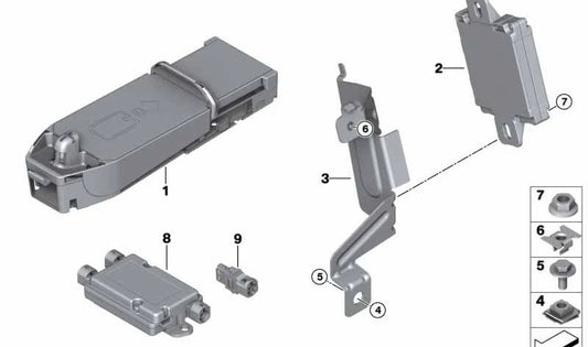 Suporte compensador LTE para BMW F31N, F34N, F36 (OEM 84109390162). BMW original