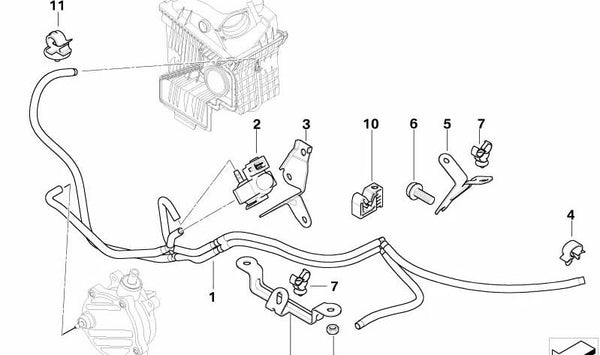 Soporte de chapa para válvula conmutadora OEM 13717528406 para BMW E65, E66. Original BMW.