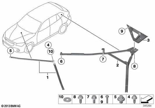 Traction Bar Bracket for BMW 3 Series E91, E91N, X1 E84 (OEM 51717160377). Original BMW